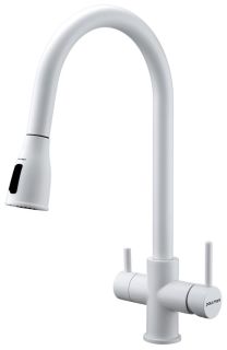 Смеситель для кухни Paulmark Lange La214212-431 белый матовый